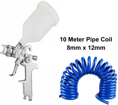Air-ga Yanzhi Hvlp Paint Spray Gun 1.4mm,600ml Plastic Cup with 10 Meter Pipe Coiled 8mm x 12mm HVLP Sprayer