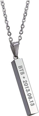 Antique street Bts Bar Pendant Necklace Jewelry for BTS Kpop Fans Brass Brass