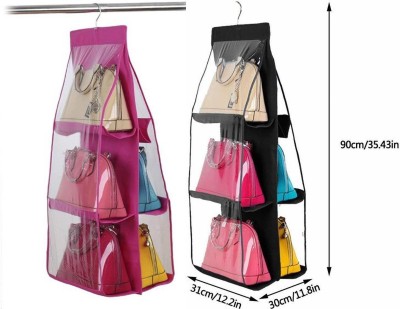 geetacreation Pocket Purse Organizer Handbag Wardrobe Organizer Closet Tidy Closet Organizer Wardrobe Rack Hangers Holder For Fashion Handbag Purse Pouch Handbag Organizer Handbag Organizer Pouch(Pack of 2)