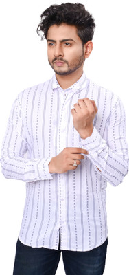 DRESSED UP DIVAS Men Printed Casual White, Black Shirt