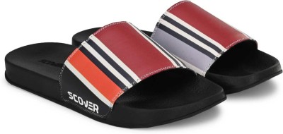 Scover Men Slides(Red, Black , 10)