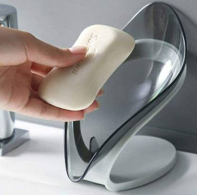 RIYOSUN New Leaf Shape Soap Holder Leaf-Shape Self Draining Soap Bar Holder, Not Punched Soap Saver Box, Stop Mushy Soap for Shower Bathroom Kitchen(Multicolor)