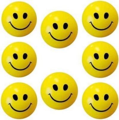 Sheenuu Happy Smiling Funny Adorable Face Stress Reliever Squeeze Ball - 5 cm Foam Ball(Pack of 8)