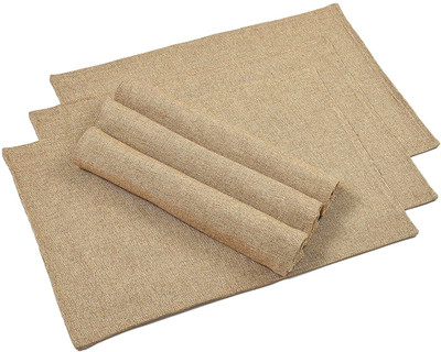 Casanest Rectangular Pack of 6 Table Placemat(Beige, Jute)