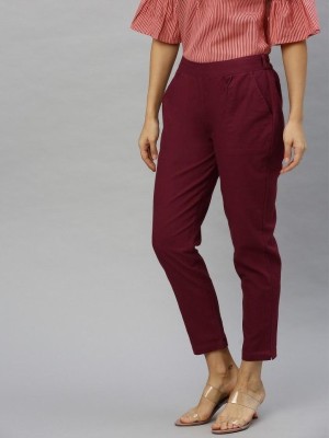 TURFLO Regular Fit Women Maroon Trousers