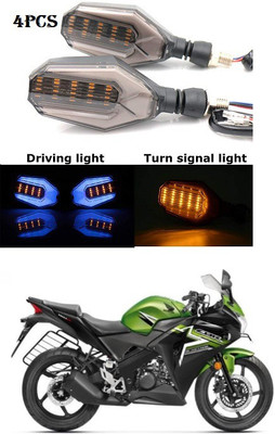 PRTEK Front, Rear LED Indicator Light for Honda CBR 150R(Blue, Yellow)