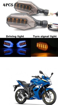 PRTEK Front, Rear LED Indicator Light for Suzuki Gixxer SF(Blue, Yellow)
