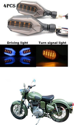 PRTEK Front, Rear LED Indicator Light for Royal Enfield(Blue, Yellow)