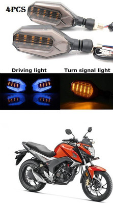 PRTEK Front, Rear LED Indicator Light for Honda CB Hornet 160(Blue, Yellow)