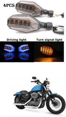PRTEK Front, Rear LED Indicator Light for Universal For Bike(Blue, Yellow)