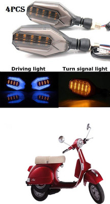 PRTEK Front, Rear LED Indicator Light for Universal For Bike(Blue, Yellow)