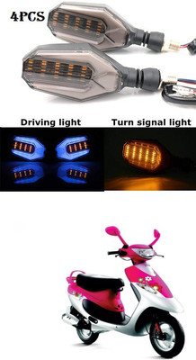PRTEK Front, Rear LED Indicator Light for Mahindra Rodeo RZ(Blue, Yellow)