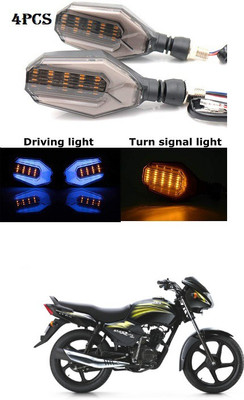 PRTEK Front, Rear LED Indicator Light for TVS Star City(Blue, Yellow)