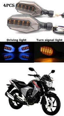 PRTEK Front, Rear LED Indicator Light for Honda CB Twister(Blue, Yellow)