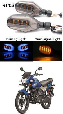 PRTEK Front, Rear LED Indicator Light for Honda CB Shine(Blue, Yellow)