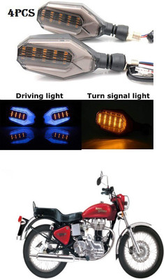 PRTEK Front, Rear LED Indicator Light for Royal Enfield(Blue, Yellow)