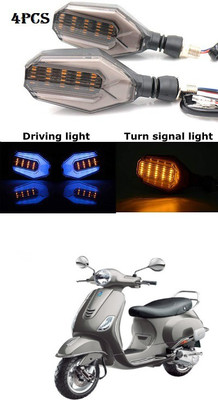 PRTEK Front, Rear LED Indicator Light for Piaggio(Blue, Yellow)