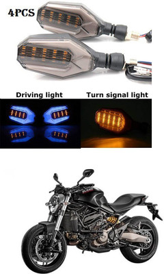 PRTEK Front, Rear LED Indicator Light for TVS Max 4R(Blue, Yellow)