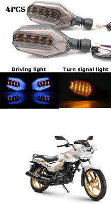 PRTEK Front, Rear LED Indicator Light for TVS Star City(Blue, Yellow)