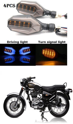 PRTEK Front, Rear LED Indicator Light for Royal Enfield(Blue, Yellow)