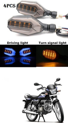 PRTEK Front, Rear LED Indicator Light for Hero Splendor Pro(Blue, Yellow)
