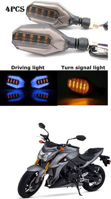 PRTEK Front, Rear LED Indicator Light for Suzuki GS(Blue, Yellow)