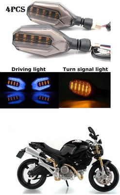 PRTEK Front, Rear LED Indicator Light for TVS Max 4R(Blue, Yellow)