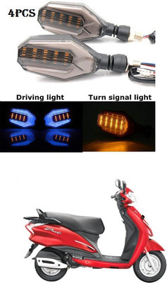 PRTEK Front, Rear LED Indicator Light for Hero Moto Corp Duet(Blue, Yellow)