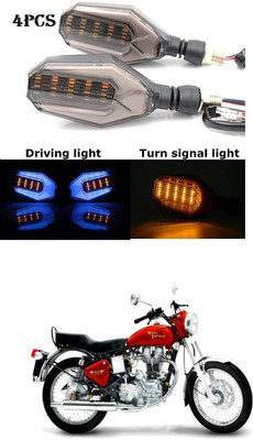PRTEK Front, Rear LED Indicator Light for Royal Enfield(Blue, Yellow)