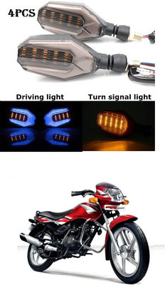 PRTEK Front, Rear LED Indicator Light for Hero Splendor NXG(Blue, Yellow)