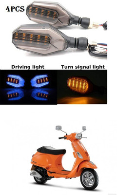 PRTEK Front, Rear LED Indicator Light for Piaggio Vespa LX(Blue, Yellow)
