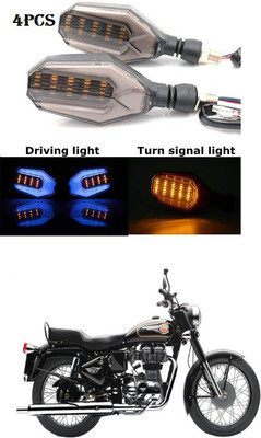 PRTEK Front, Rear LED Indicator Light for Royal Enfield 500(Blue, Yellow)