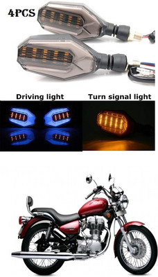 PRTEK Front, Rear LED Indicator Light for Royal Enfield Electra Twin Spark(Blue, Yellow)