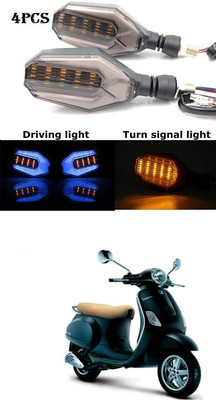 PRTEK Front, Rear LED Indicator Light for Piaggio Vespa(Blue, Yellow)