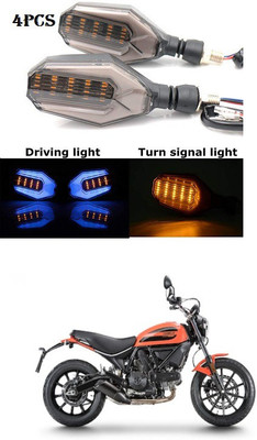 PRTEK Front, Rear LED Indicator Light for Mahindra Rodeo RZ(Blue, Yellow)
