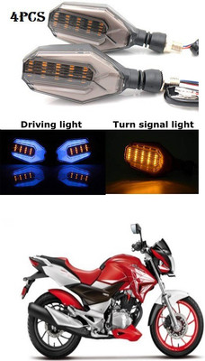 PRTEK Front, Rear LED Indicator Light for Honda CBR 250R(Blue, Yellow)
