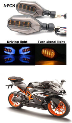 PRTEK Front, Rear LED Indicator Light for KTM RC 200(Blue, Yellow)