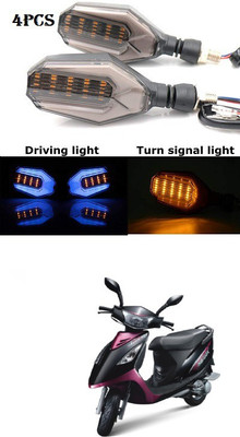 PRTEK Front, Rear LED Indicator Light for Mahindra Rodeo RZ(Blue, Yellow)