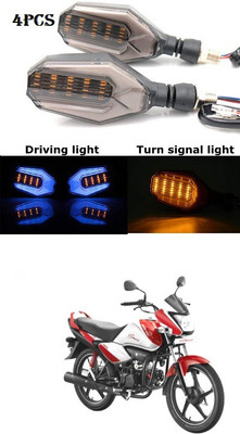 PRTEK Front, Rear LED Indicator Light for Hero Splendor NXG(Blue, Yellow)