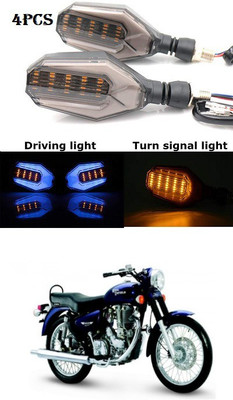 PRTEK Front, Rear LED Indicator Light for Royal Enfield(Blue, Yellow)