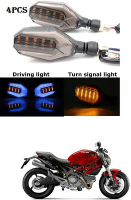 PRTEK Front, Rear LED Indicator Light for TVS Max 4R(Blue, Yellow)