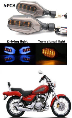 PRTEK Front, Rear LED Indicator Light for Piaggio(Blue, Yellow)