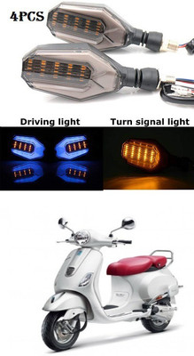 PRTEK Front, Rear LED Indicator Light for Piaggio(Blue, Yellow)