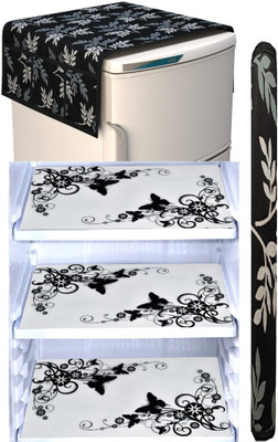 LAPHINO Refrigerator  Cover(Width: 100 cm, BLACK)