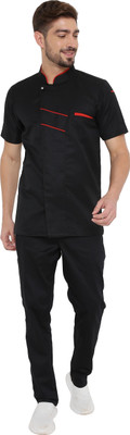 Associated Uniforms Blended Chef's Apron - Large(Black, Red, Single Piece)