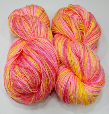JEFFY Oswal Knitting Yarn Wool Multi Orange 400gm. Woolen Crochet Yarn Thread. Wool Yarn for Knitting. Woolen Thread.