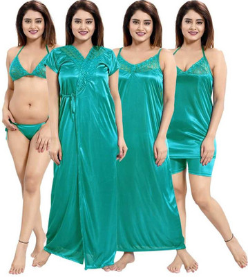 OZED Women Nighty Set(Green)