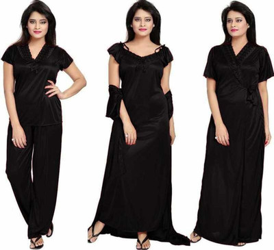 OZED Women Nighty Set(Black)