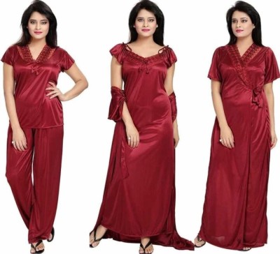 OZED Women Nighty Set(Maroon)