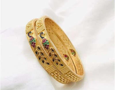 sakariya imitation Brass Gold-plated Kada(Pack of 2)